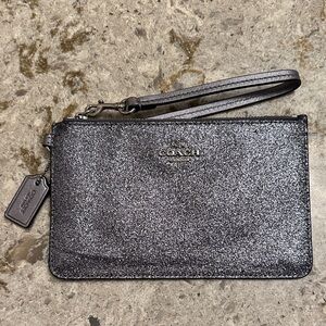 Coach Shimmering Silver Wristlet